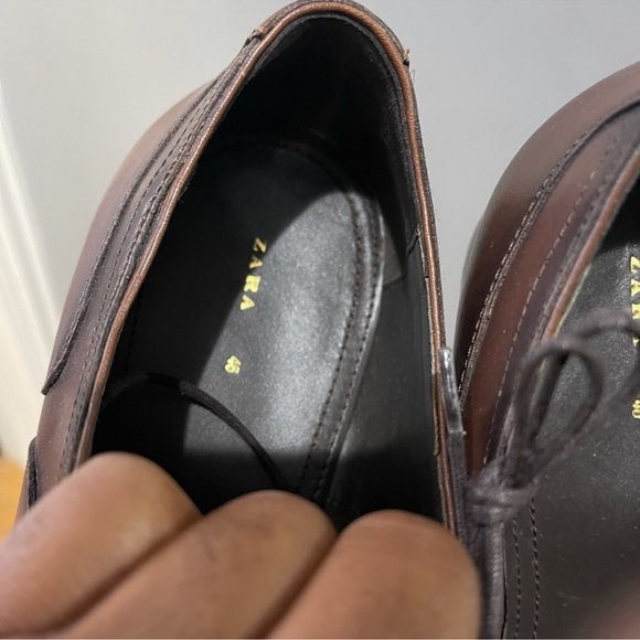 Brand New Zara Men's Classic Drk Brown Oxfords Sz 13 (46) - Picture 6 of 16